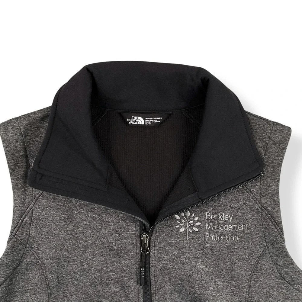 The North Face Vest Women Medium Gray Full Zip Ridgewell Soft Shell NEW